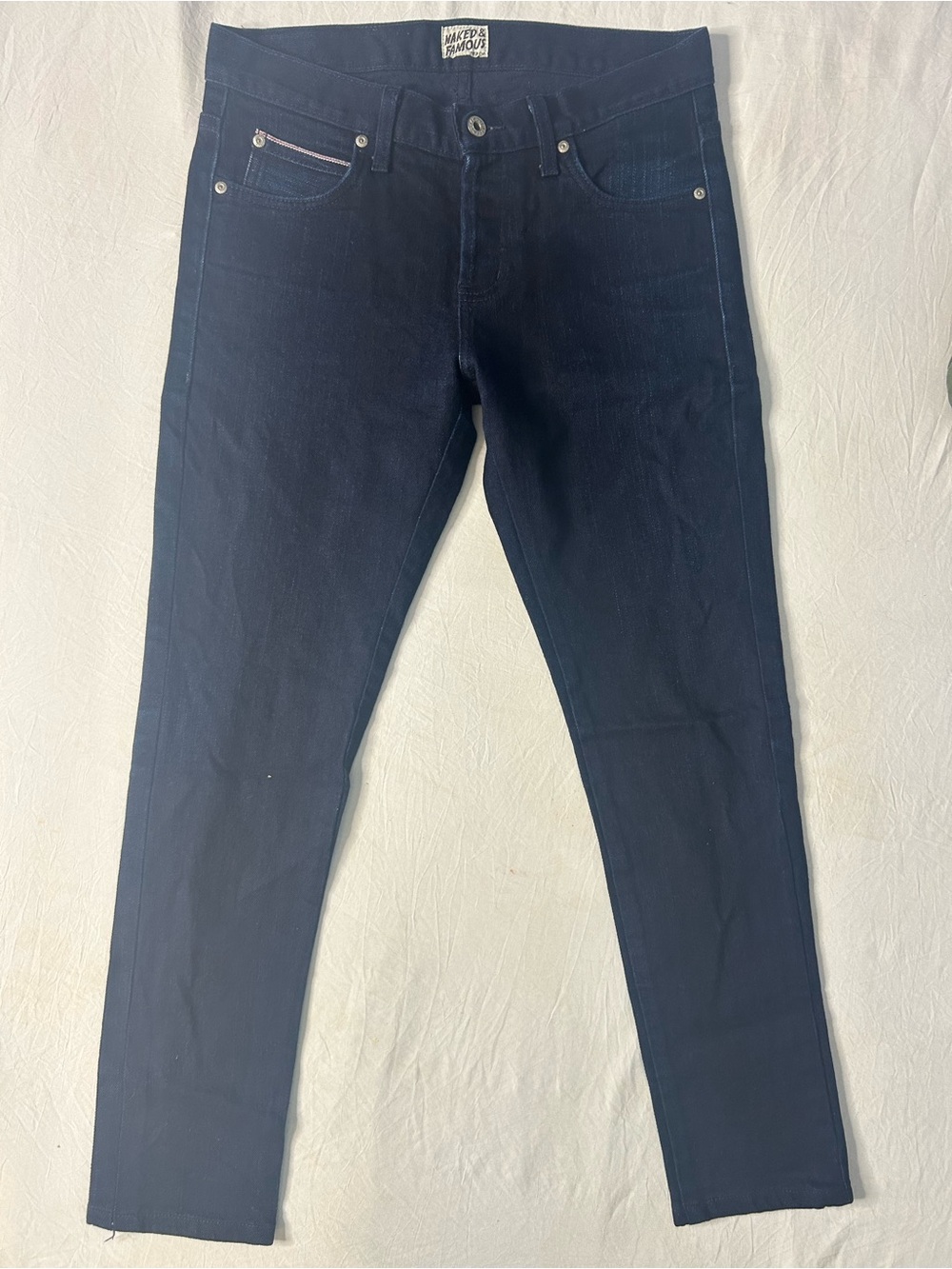 Naked & Famous Skinny Guy Stretch Selvedge Jeans 31 Indigo Denim